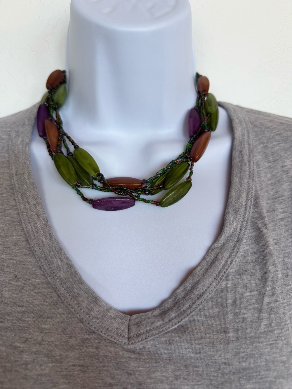Five Strand Necklace Y2K 90's Vintage Mardi Gras
